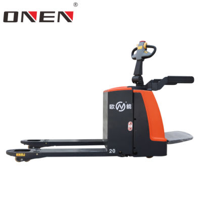 Protección del medio ambiente Práctico 2000kg Stand-on Powered Pallet Carretilla elevadora eléctrica